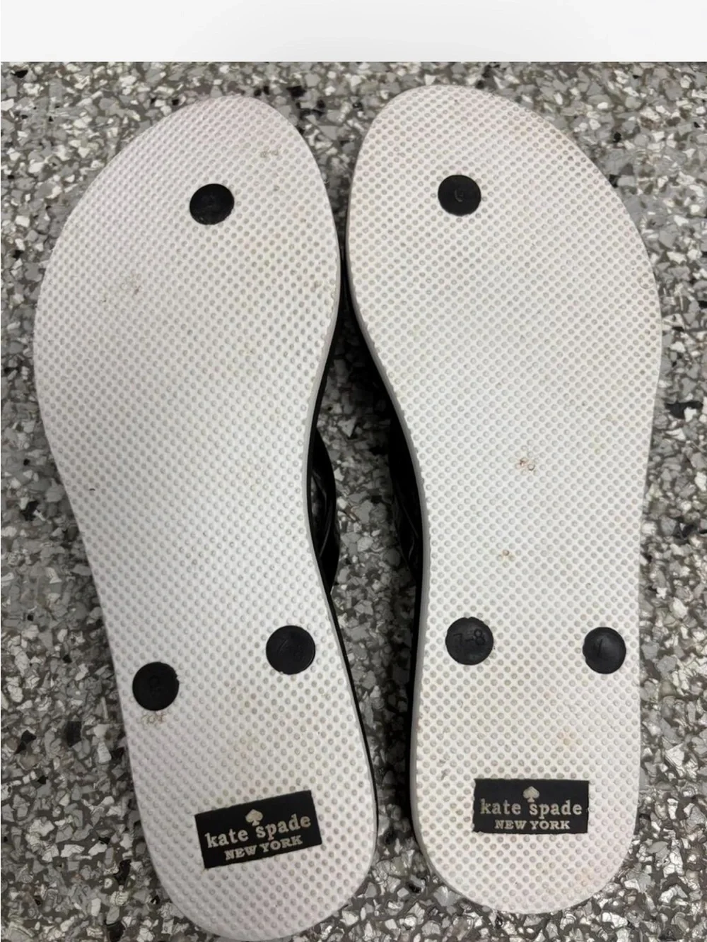 kate spade Black and White Polka Dot Bow Flip Flop Sandals